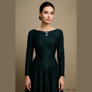 Vintage Jessica Young Beaded Silk Black Dress